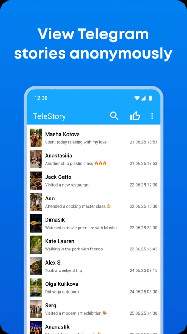 Telestory app — browse Telegram stories anonymously